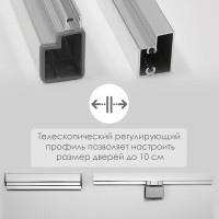 Душевой уголок WasserKRAFT Berkel 48P14, 80 х 110 см, стекло прозрачное, профиль серебристый