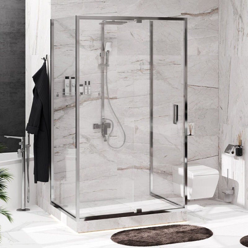 Душевой уголок WasserKRAFT Berkel 48P21, 120 х 90 см, с универсальной распашной дверью, стекло прозрачное, профиль хром