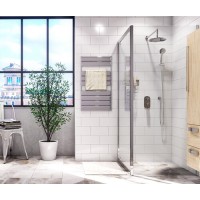 Душевой уголок WasserKRAFT Berkel 48P22, 90 х 100 см, стекло прозрачное, профиль серебристый