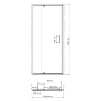 Душевая дверь WasserKRAFT 48P27, универсальная, 80 х 200 см