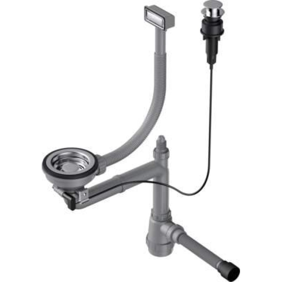 Арматура для одночашевых моек Omoikiri WK-1-IN-A 4956468 с прямоугольным переливом, нержавеющая сталь