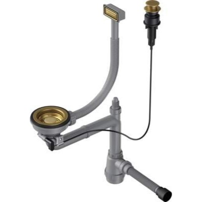 Арматура для одночашевых моек Omoikiri WK-1-AB-A 4956471 с прямоугольным переливом, античная латунь