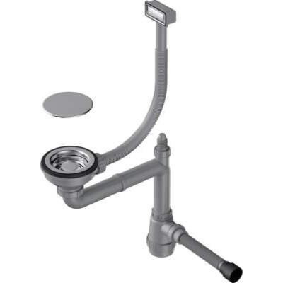 Арматура для одночашевых моек Omoikiri WK-1C-IN 4956472 с прямоугольным переливом, нержавеющая сталь