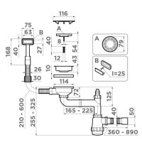 Арматура для одночашевых моек Omoikiri WK-1-R-IN 4956486, нержавеющая сталь