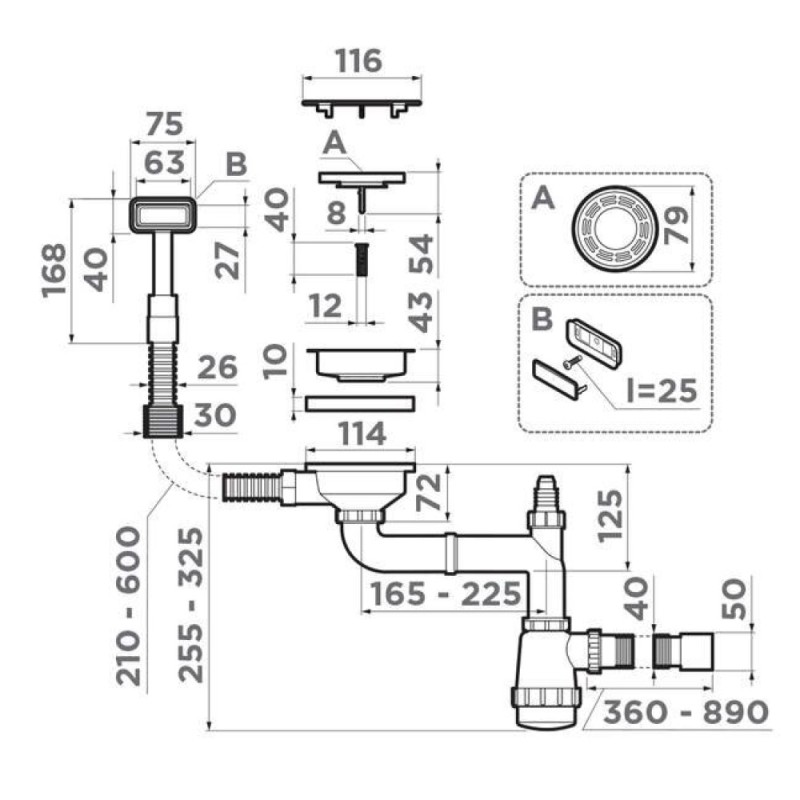 Арматура для одночашевых моек Omoikiri WK-1-R-G 4956499, золото