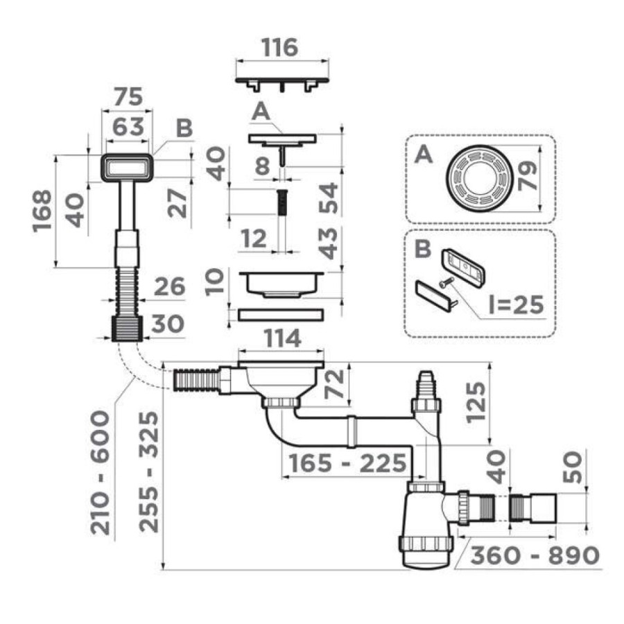 Арматура для одночашевых моек Omoikiri WK-1-R-G 4956499, золото