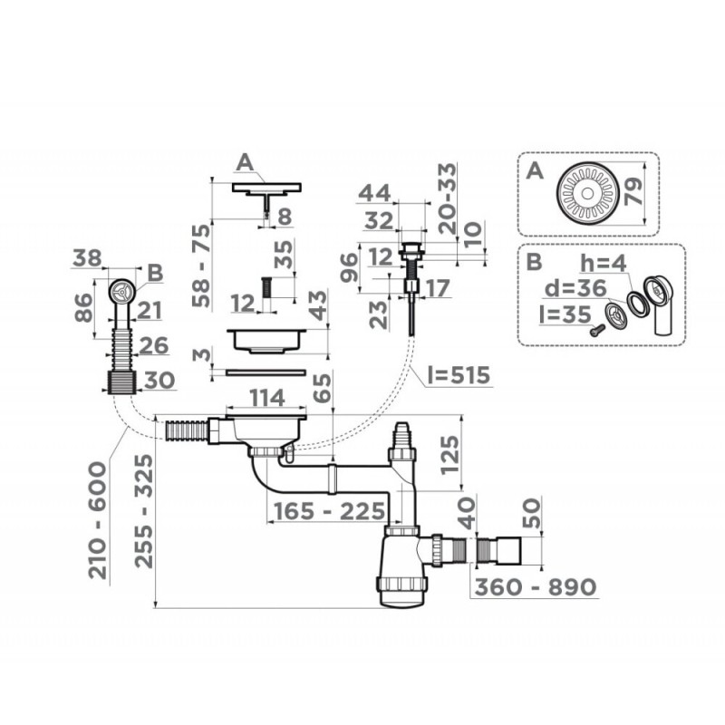 Арматура Omoikiri WK-1CL-R AB 4956615 для одночашевых моек, античная латунь