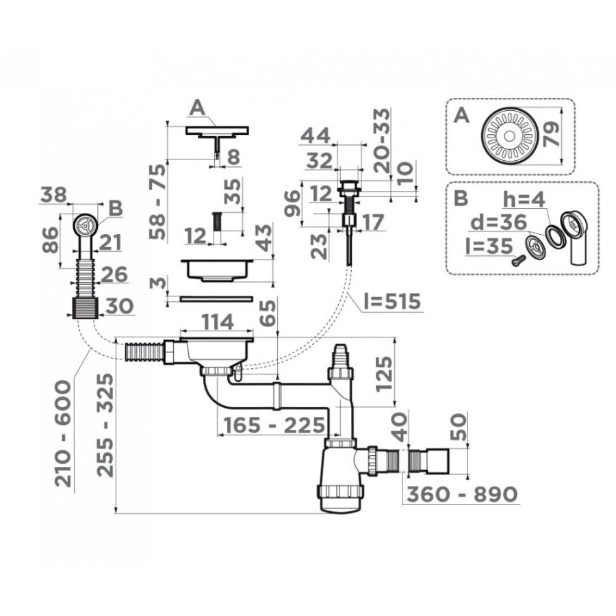 Арматура Omoikiri WK-1CL-R-A AB 4957092 для одночашевых моек, античная латунь