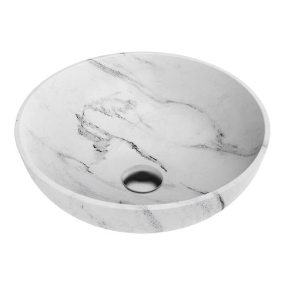 Раковина накладная Omoikiri Hitomi 4972078, 41 см, цвет wh marble