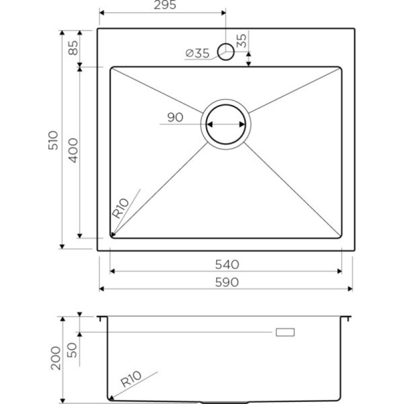 Мойка кухонная Omoikiri Akisame 59-IN 4973055 нержавеющая сталь