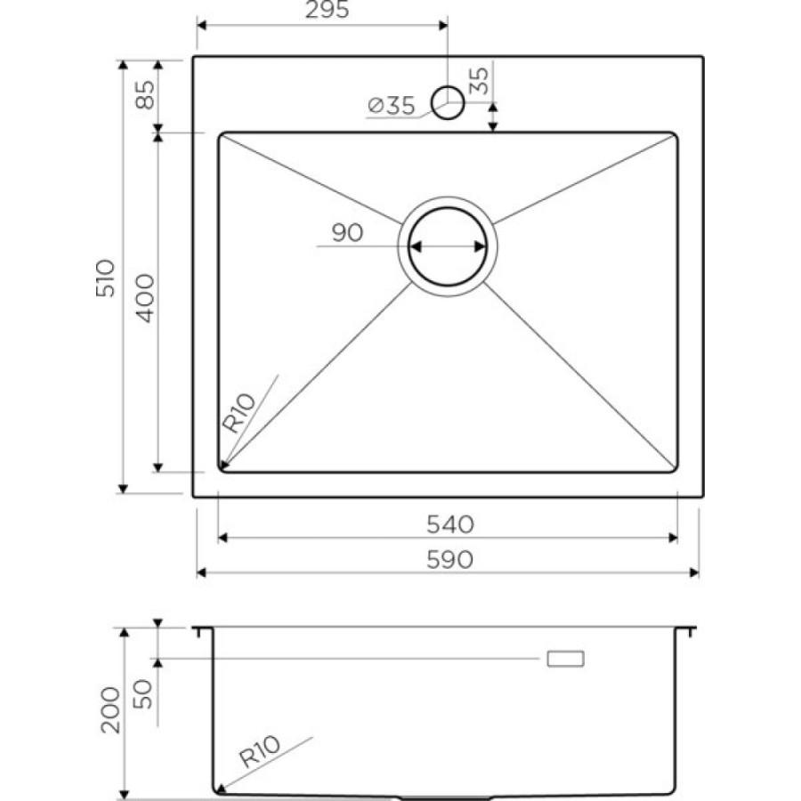 Мойка кухонная Omoikiri Akisame 59-IN 4973055 нержавеющая сталь