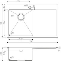 Кухонная мойка Omoikiri Akisame 78-IN-L 4973060 нержавеющая сталь