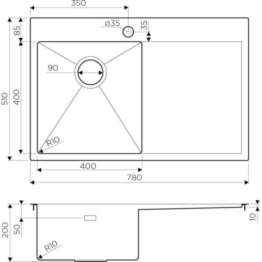 Кухонная мойка Omoikiri Akisame 78-IN-L 4973060 нержавеющая сталь