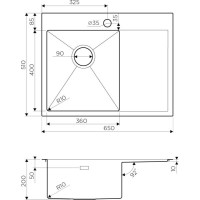 Мойка кухонная Omoikiri Akisame 65-LG-L 4973083 светлое золото