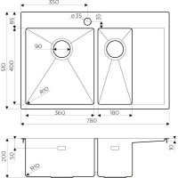 Мойка кухонная Omoikiri Akisame 78-2 LG-L 4973087 светлое золото