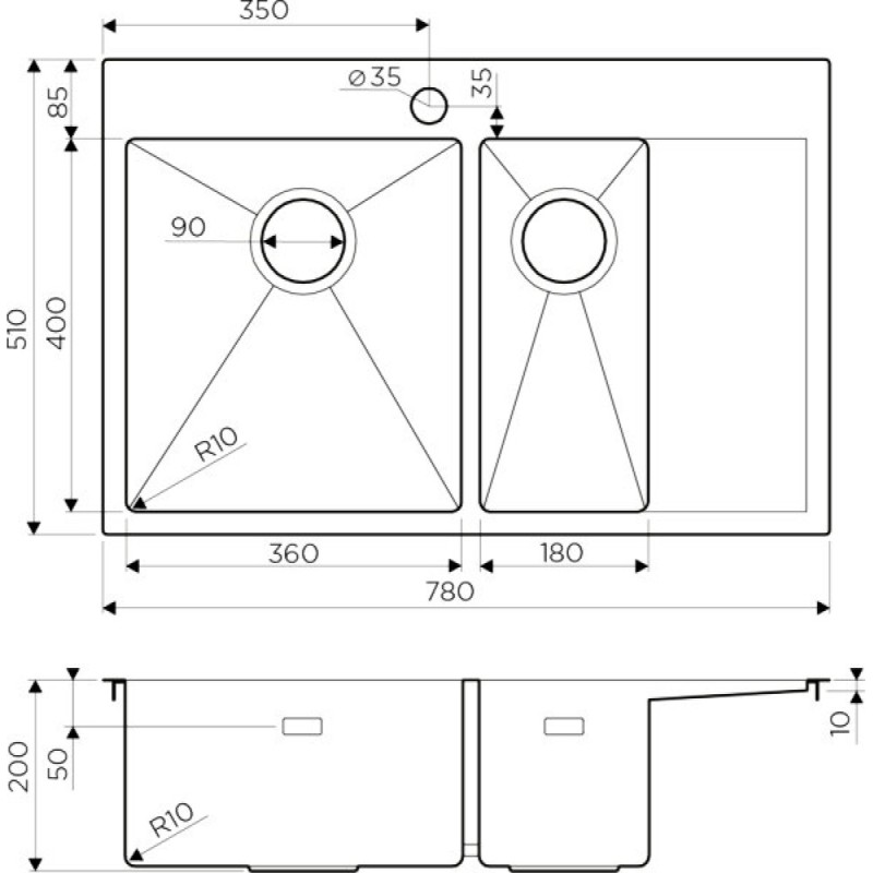 Мойка кухонная Omoikiri Akisame 78-2 LG-L 4973087 светлое золото