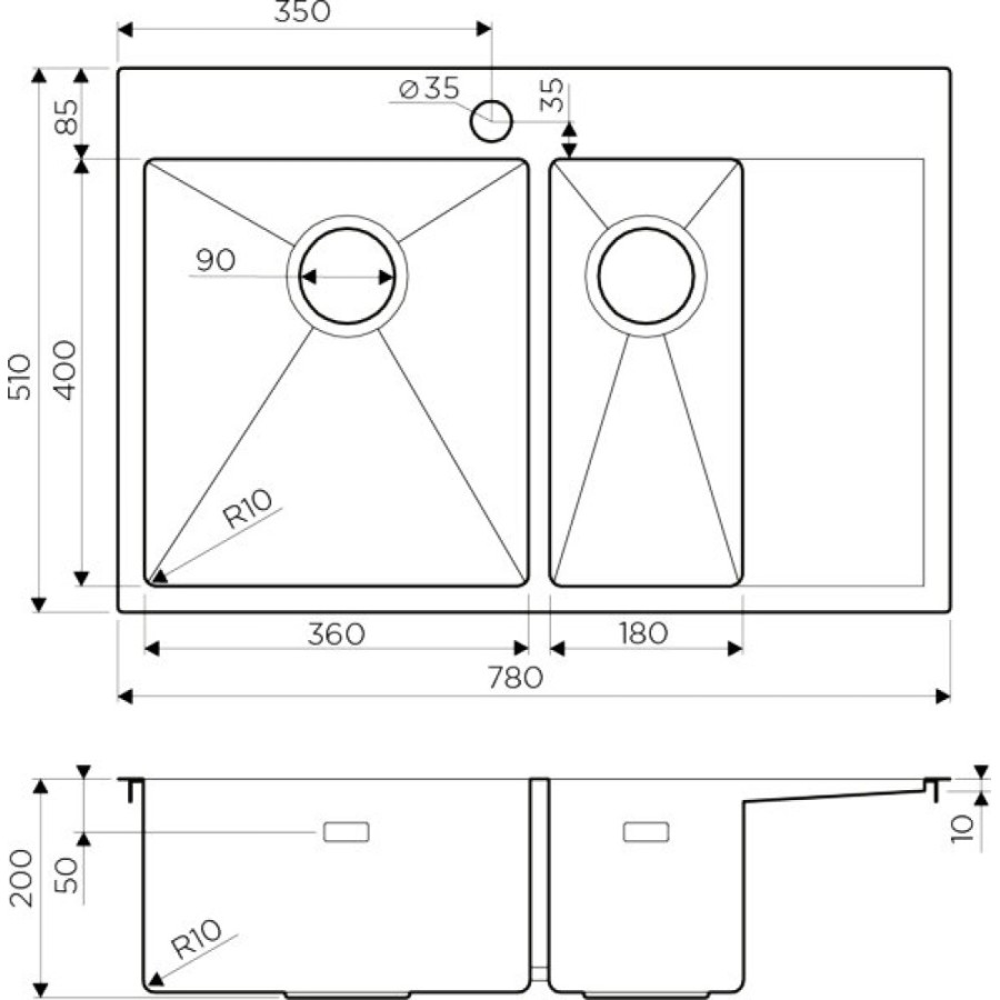 Мойка кухонная Omoikiri Akisame 78-2 LG-L 4973087 светлое золото