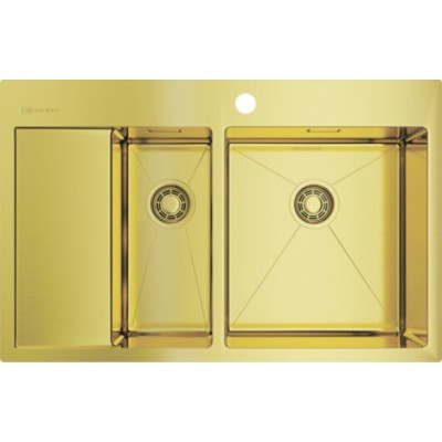 Мойка кухонная Omoikiri Akisame 78-2-LG-R 4973088 светлое золото