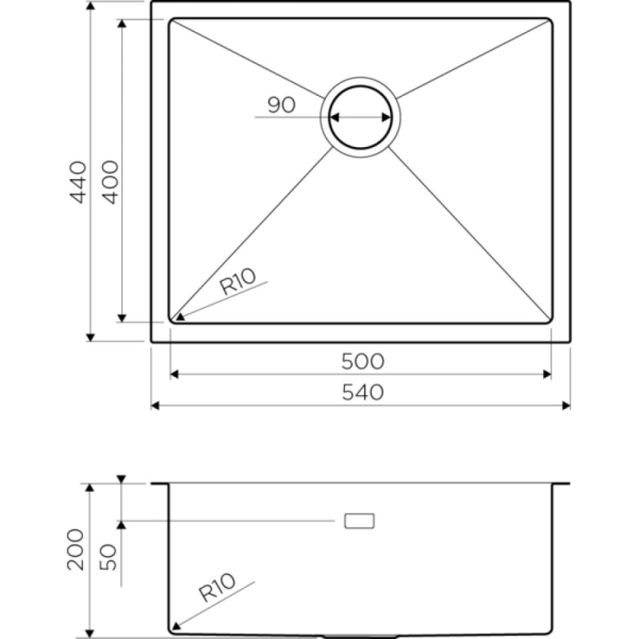 Мойка кухонная Omoikiri Taki 4973093 54-U/IF-LG нержавеющая сталь/светлое золото