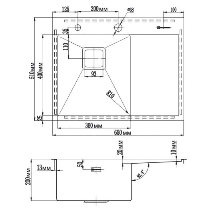 Мойка кухонная Omoikiri Akisame 65-GM-L 4973097, воронёная сталь, gunmetal