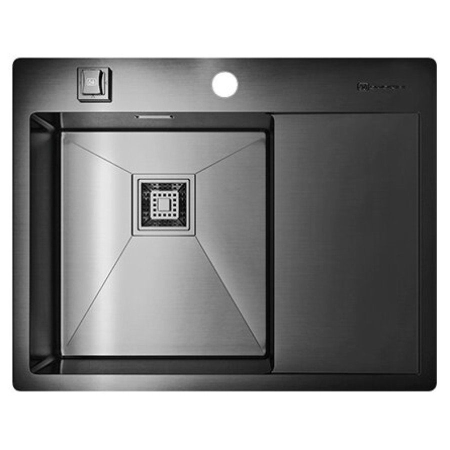 Мойка кухонная Omoikiri Akisame 65-GM-L 4973097, воронёная сталь, gunmetal