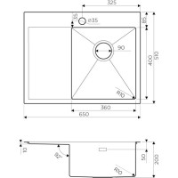 Мойка кухонная Omoikiri Akisame 65-GM-R 4973098 воронёная сталь, gunmetal