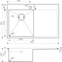 Мойка кухонная Omoikiri Akisame 4973099 78-GM-L воронёная сталь, gunmetal