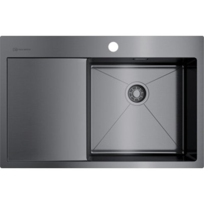Мойка кухонная Omoikiri Akisame 78-GM-R 4973100 воронёная сталь, gunmetal