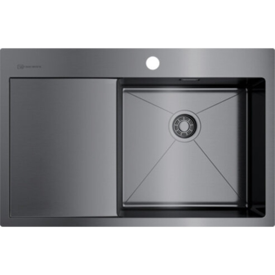 Мойка кухонная Omoikiri Akisame 78-GM-R 4973100 воронёная сталь, gunmetal