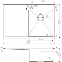 Мойка кухонная Omoikiri Akisame 78-GM-R 4973100 воронёная сталь, gunmetal