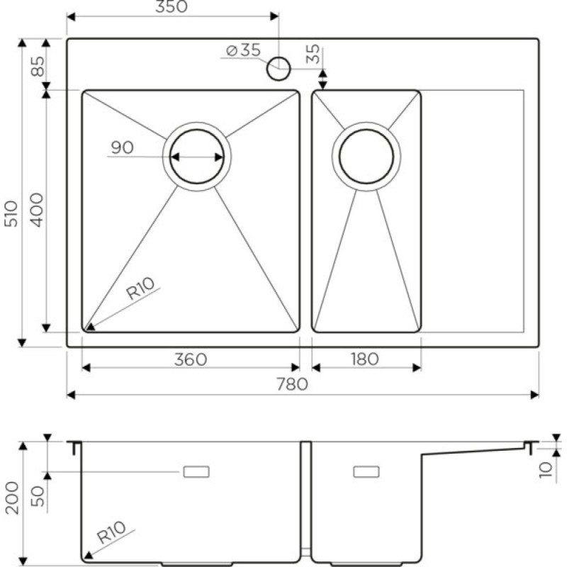 Мойка кухонная Omoikiri Akisame 4973101 78-2-GM-L, воронёная сталь, gunmetal