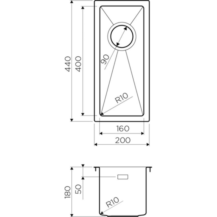 Мойка кухонная Omoikiri Taki 20-U/IF-GM 4973105 воронёная сталь, gunmetal