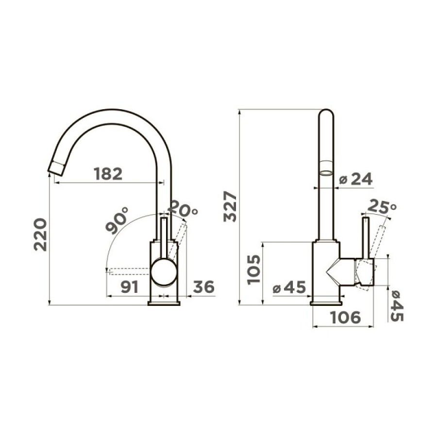 Смеситель для кухни Omoikiri Shinagawa 4974110, цвет бежевый