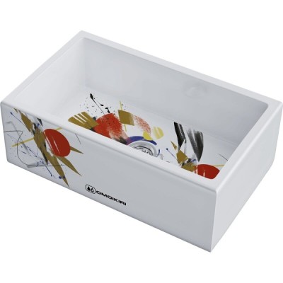 Мойка кухонная Omoikiri Mikura 76-Tokyo 4993021, 76 см, natceramic, цвет белый с принтом