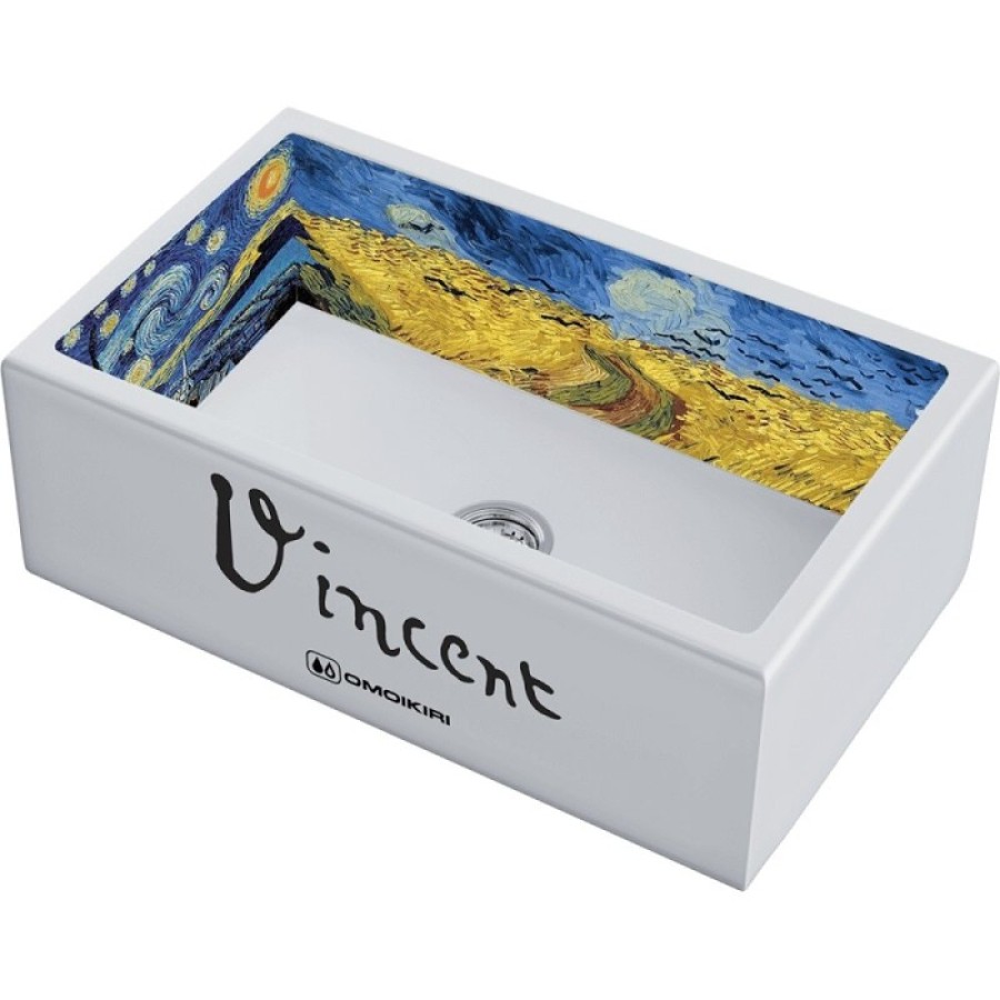 Мойка кухонная Omoikiri Mikura 76-Vangogh 4993024, 76 см, natceramic, цвет белый с принтом