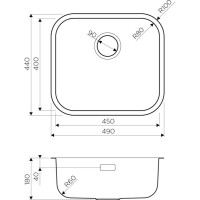 Кухонная мойка Omoikiri Omi 49-U-IN 4993066 нержавеющая сталь
