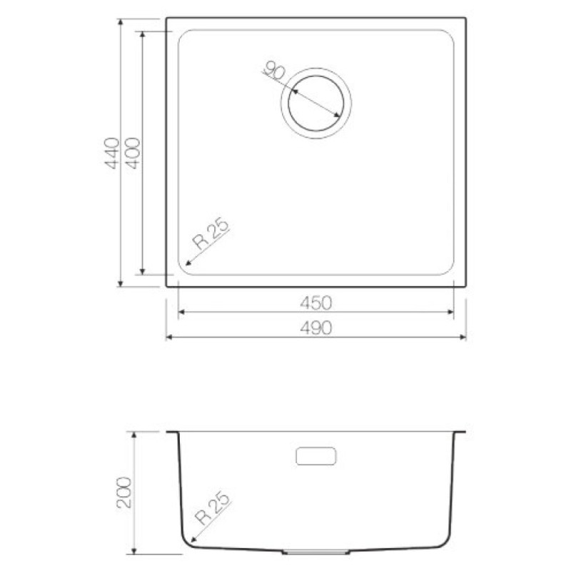 Мойка кухонная Omoikiri Tadzava 49 U IN нержавеющая сталь (4993074)