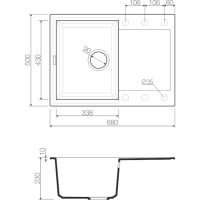 Мойка кухонная Omoikiri Sakaime 68-BE 4993109, 68 см, tetogranit, ваниль