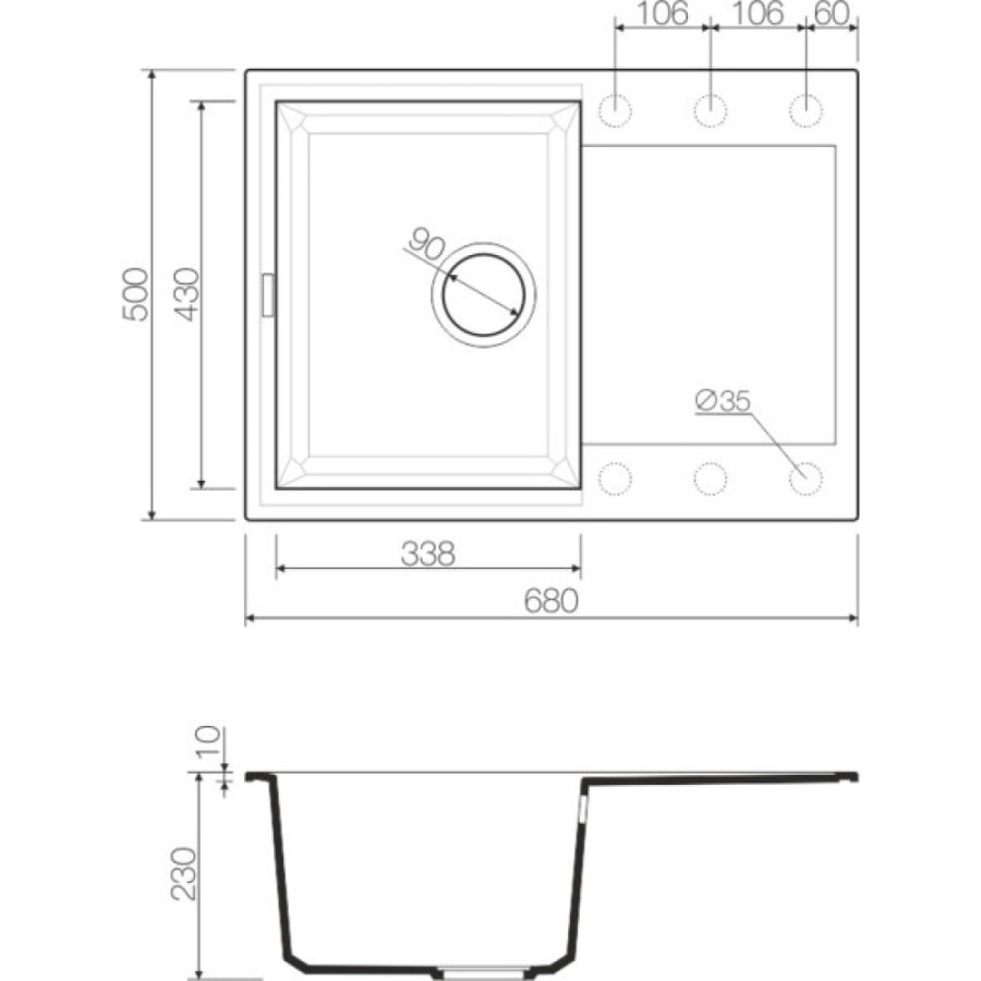 Мойка кухонная Omoikiri Sakaime 68-BE 4993109, 68 см, tetogranit, ваниль