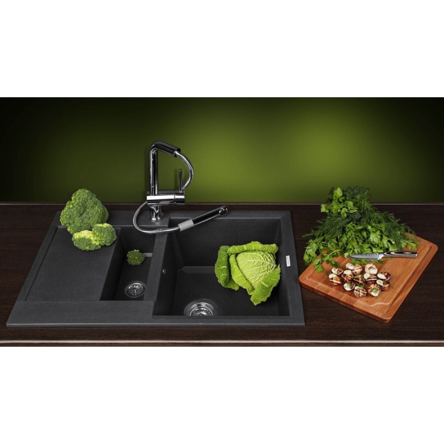 Мойка кухонная Omoikiri Sakaime 78-2-BL 4993114, 78 см, tetogranit, черная