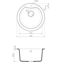 Мойка кухонная Omoikiri Yasugata 48R-BL 4993130, 48.5 см, tetogranit, черная