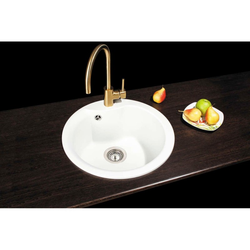 Мойка кухонная Omoikiri Yasugata 48R-WH 4993133, 48.5 см, tetogranit, белая