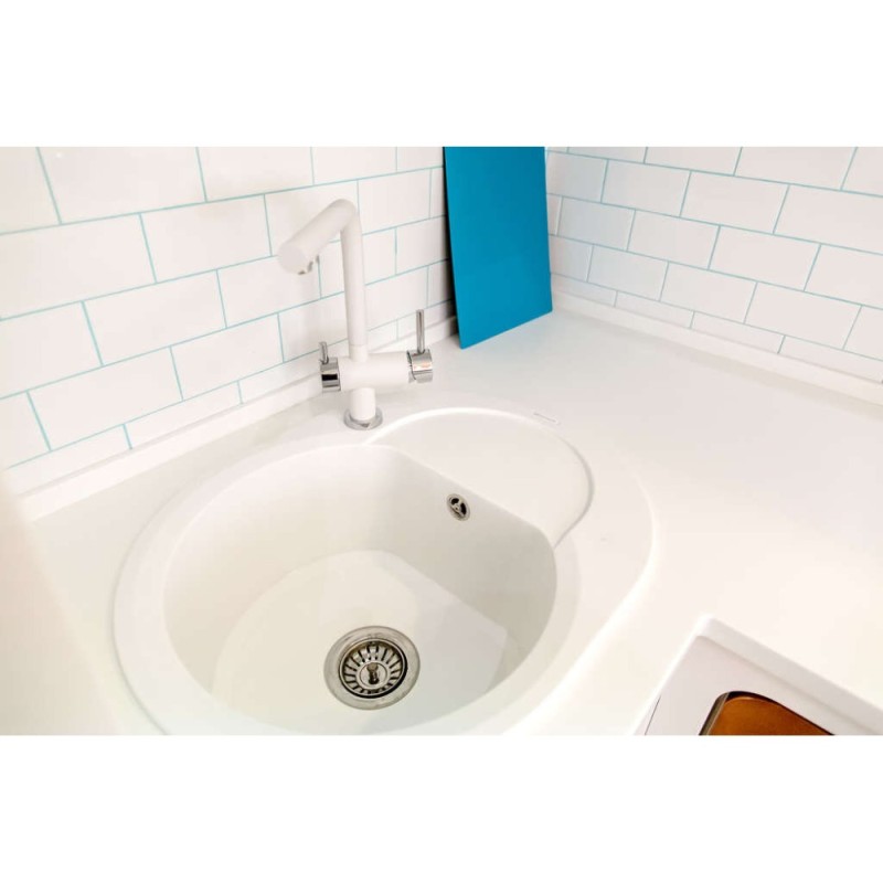 Мойка кухонная Omoikiri Sakaime 60E-WH 4993136, 60 см, tetogranit, белая