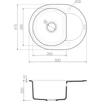 Мойка кухонная Omoikiri Sakaime 60E-WH 4993136, 60 см, tetogranit, белая