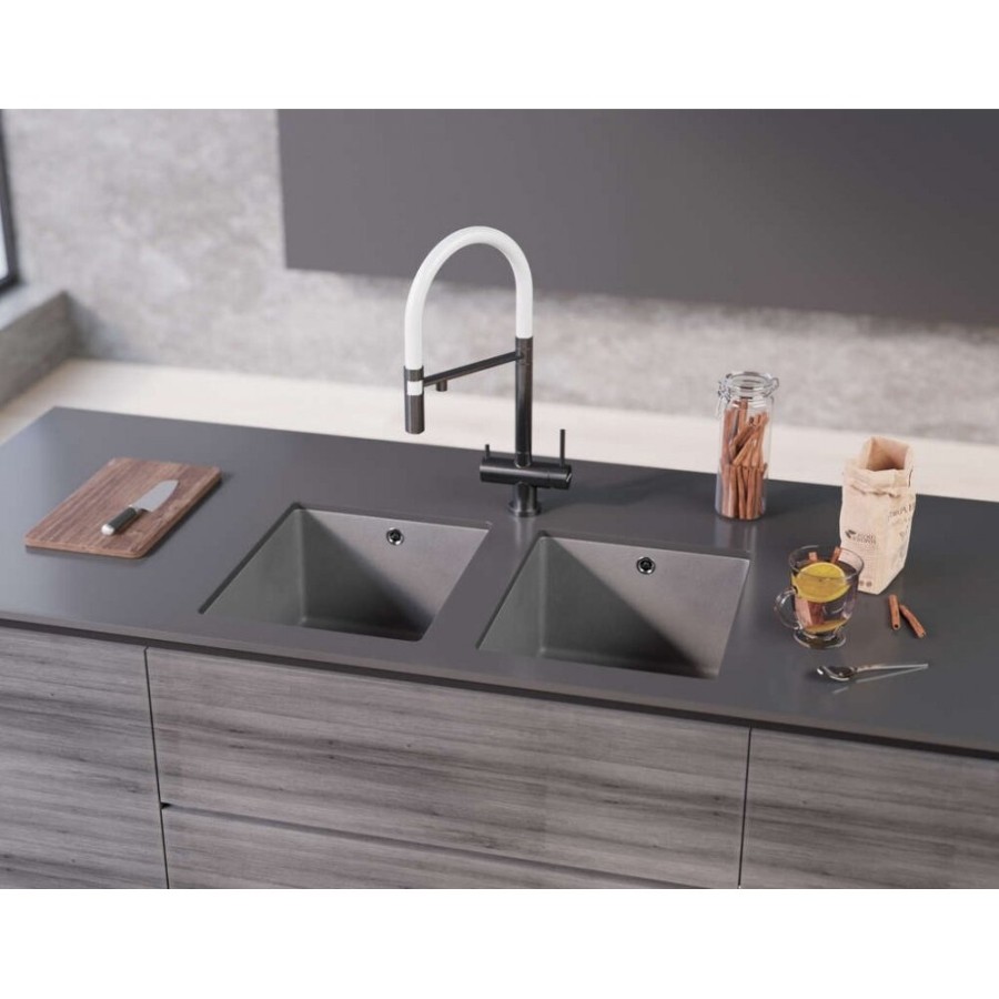 Мойка кухонная Omoikiri Bosen 4993157 38-U-BL, 38 см, tetogranit, черный