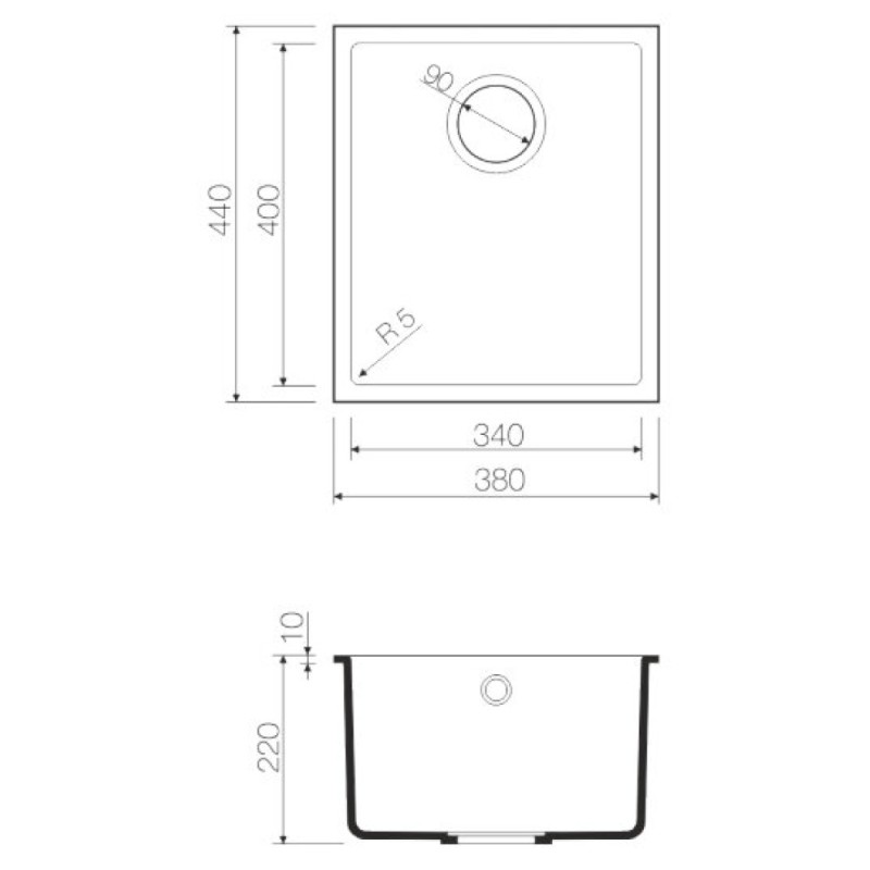 Мойка кухонная Omoikiri Bosen 38-U-WH, 38 см, tetogranit, белая (4993160)