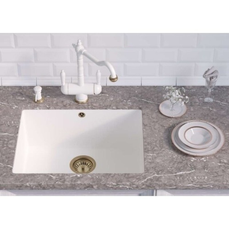Мойка кухонная Omoikiri Bosen 54-U-WH 4993164, 54 см, tetogranit, белая