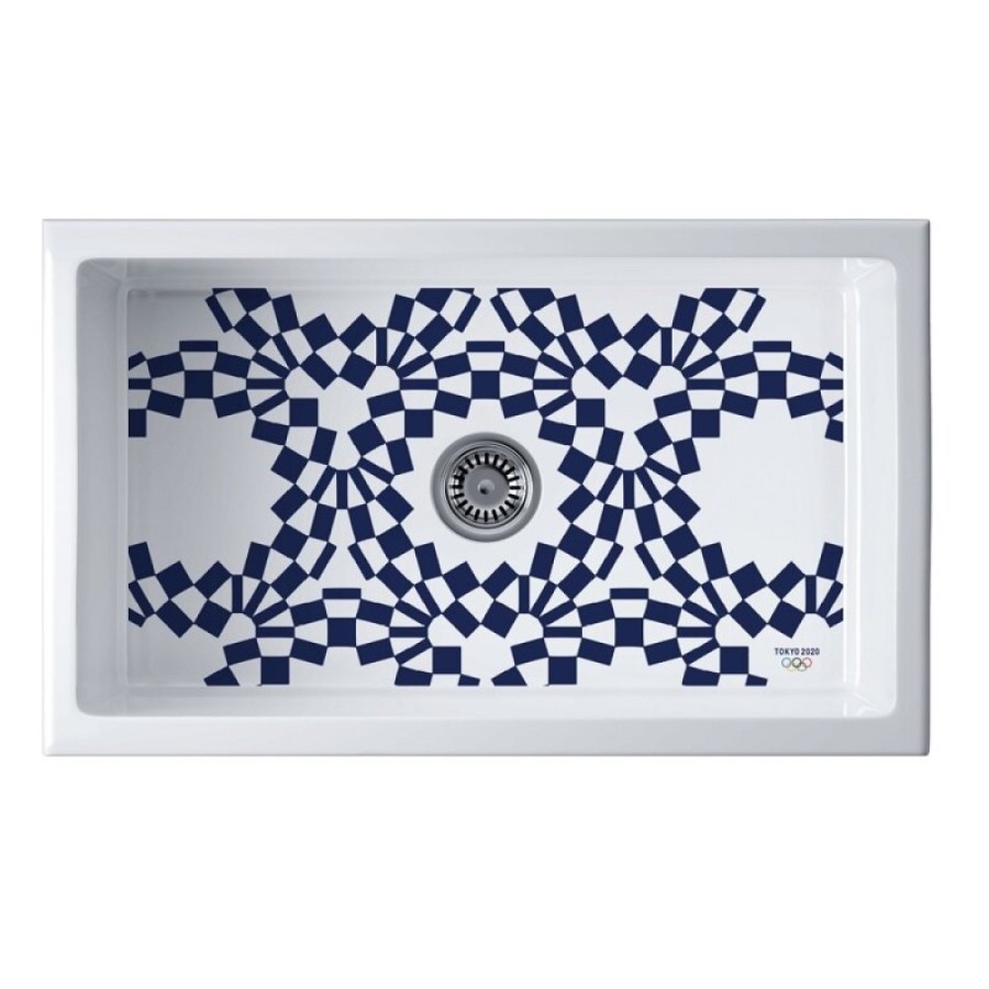Мойка кухонная Omoikiri Mikura 76-Tokyo 2 4993173, 76 см, natceramic, цвет белый с принтом