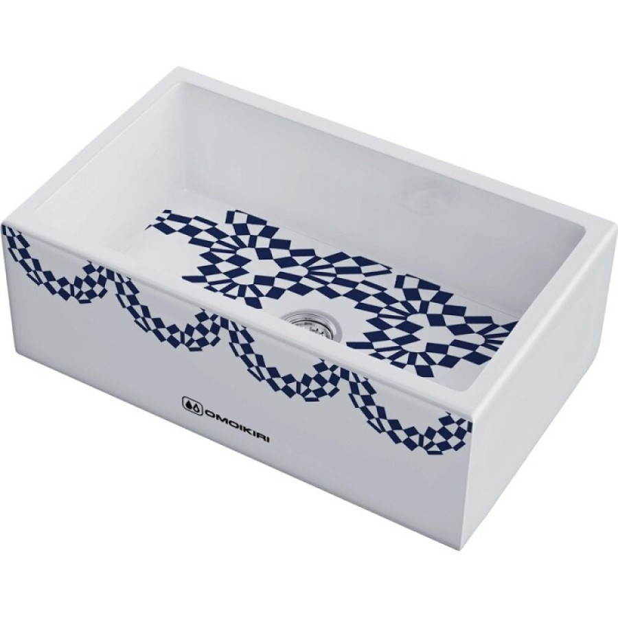 Мойка кухонная Omoikiri Mikura 76-Tokyo 2 4993173, 76 см, natceramic, цвет белый с принтом