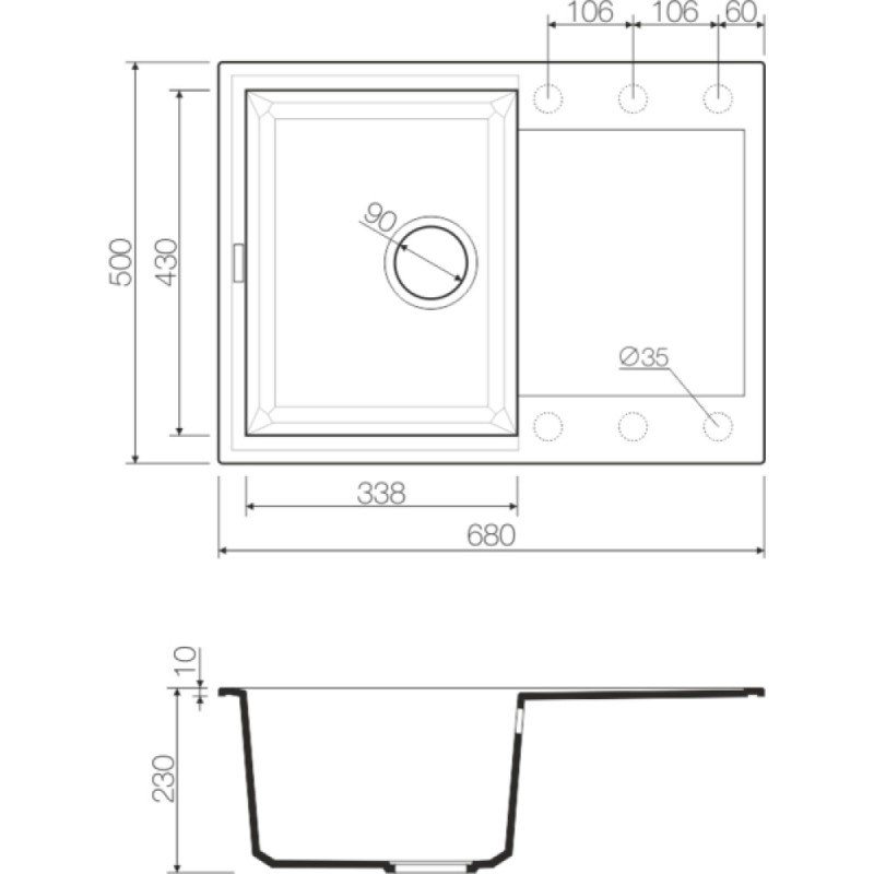 Мойка кухонная Omoikiri Sakaime 4993193 68-PL, 68 см, tetogranit, платина